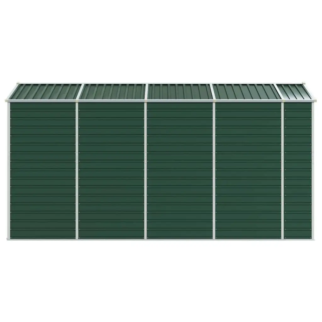 Garden Shed Green 191x385x198 cm Galvanised Steel 3188234