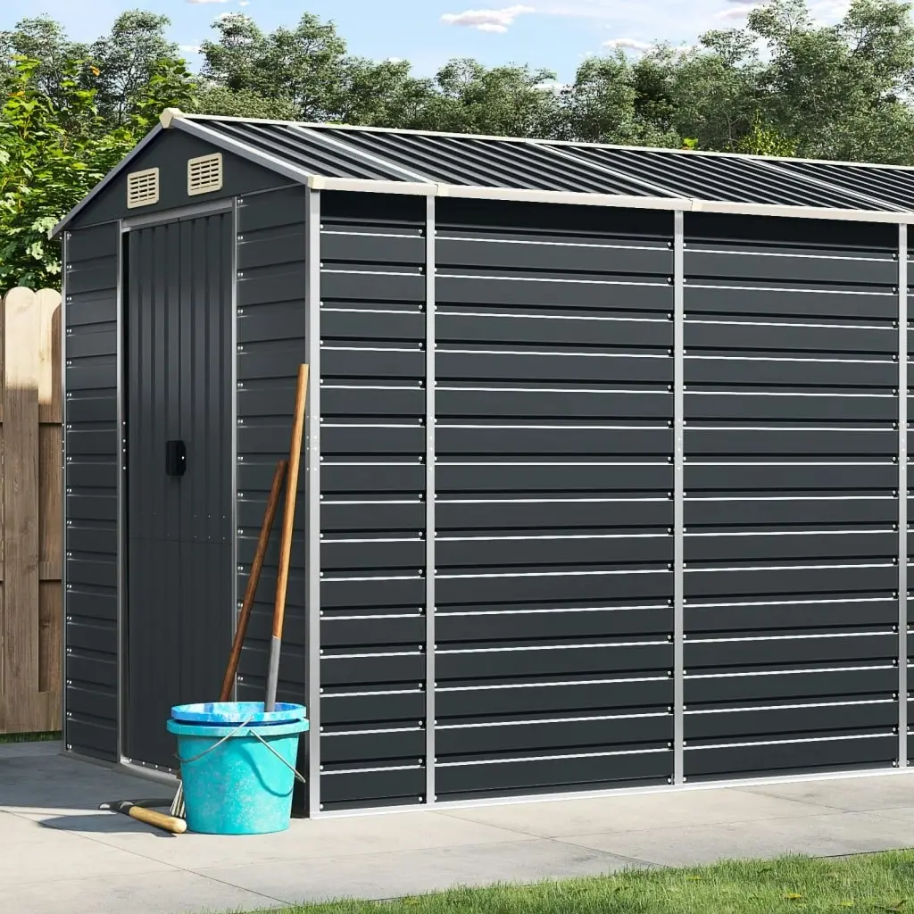 Garden Shed Anthracite 191x640x198 cm Galvanised Steel 3188259