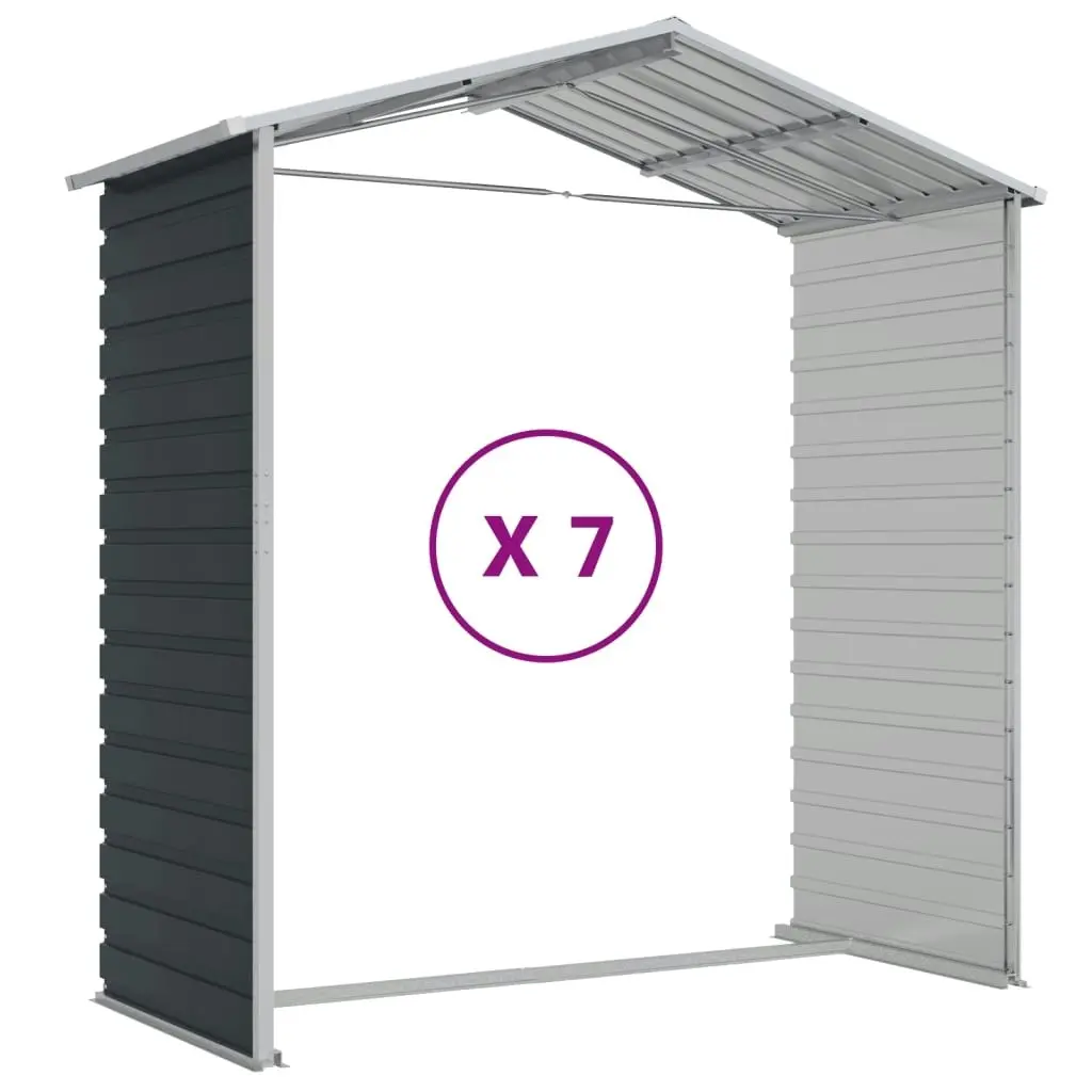 Garden Shed Anthracite 191x640x198 cm Galvanised Steel 3188259