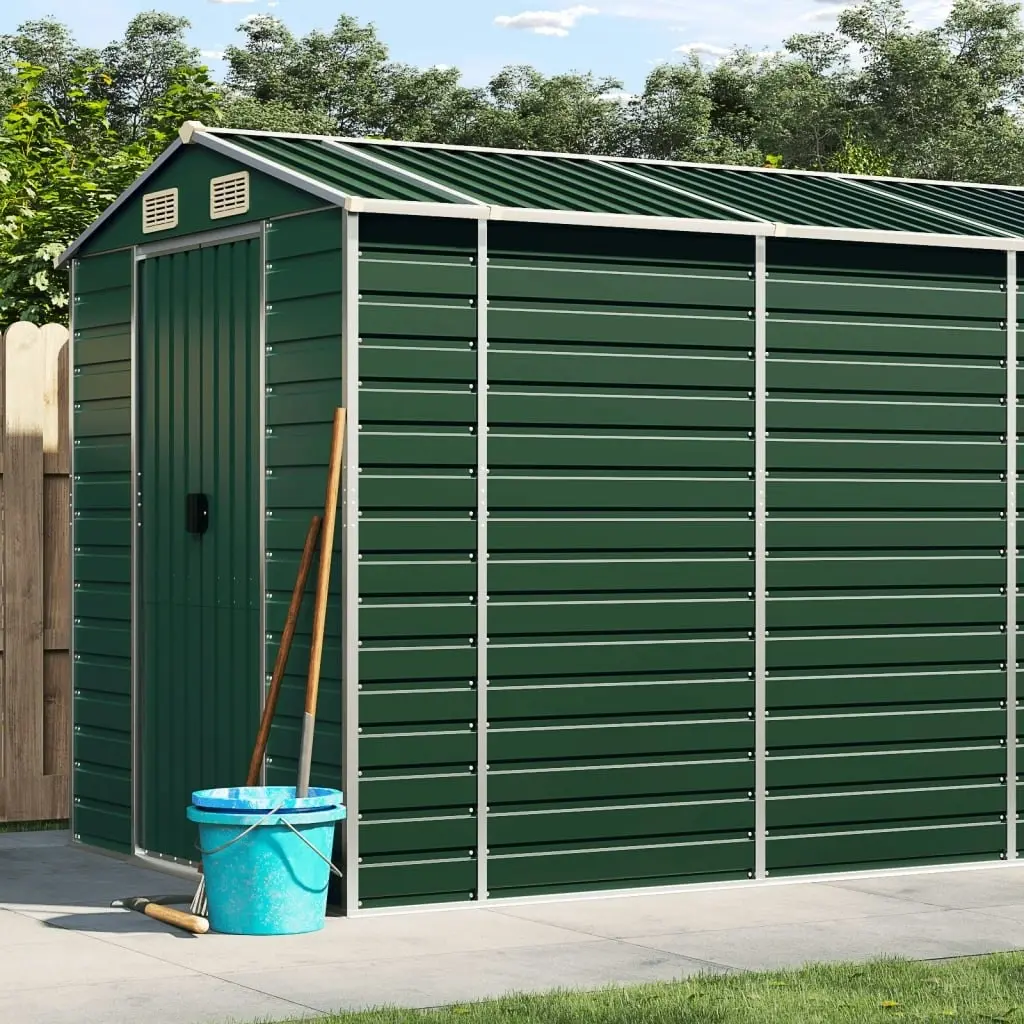 Garden Shed Green 191x470x198 cm Galvanised Steel 3188235