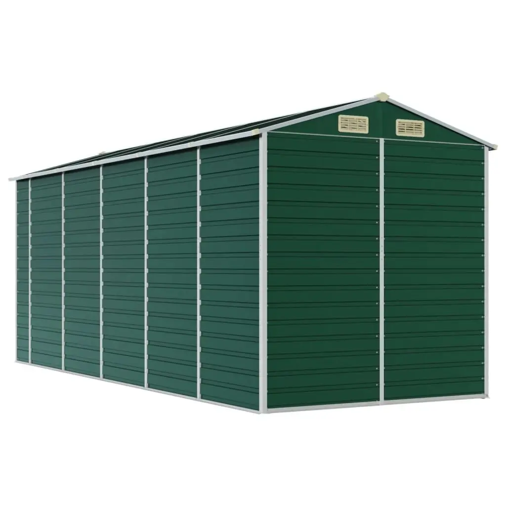 Garden Shed Green 191x470x198 cm Galvanised Steel 3188235