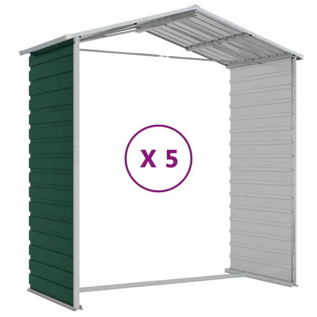 Garden Shed Green 191x470x198 cm Galvanised Steel 3188235