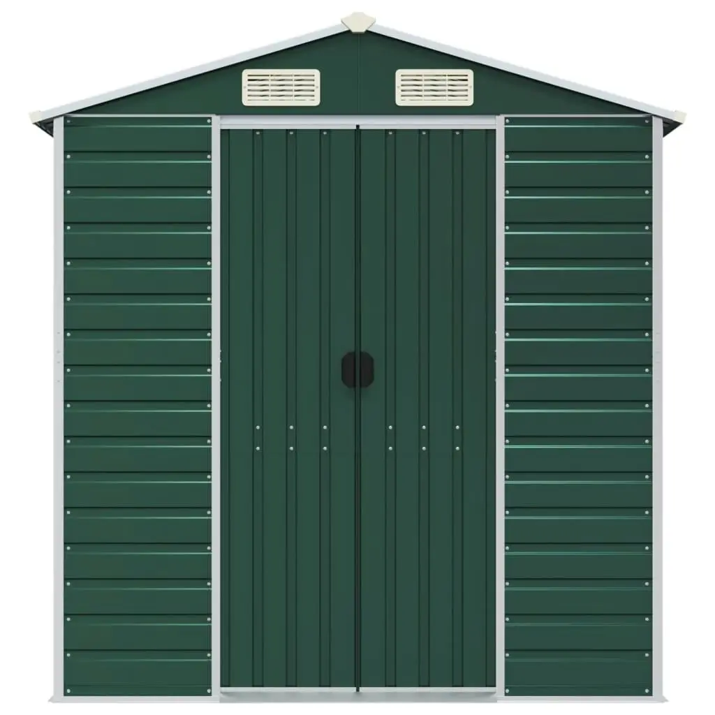 Garden Shed Green 191x470x198 cm Galvanised Steel 3188235