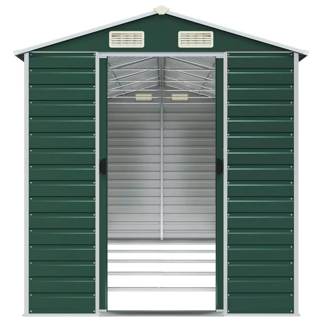 Garden Shed Green 191x470x198 cm Galvanised Steel 3188235