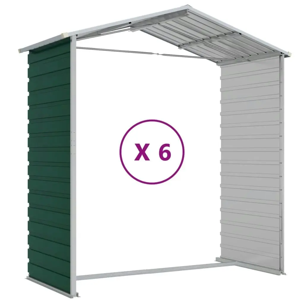 Garden Shed Green 191x555x198 cm Galvanised Steel 3188236