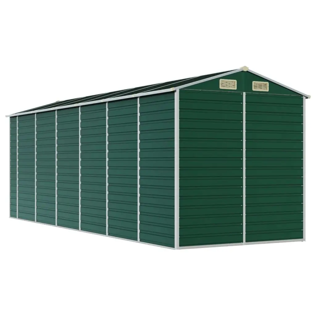 Garden Shed Green 191x555x198 cm Galvanised Steel 3188236