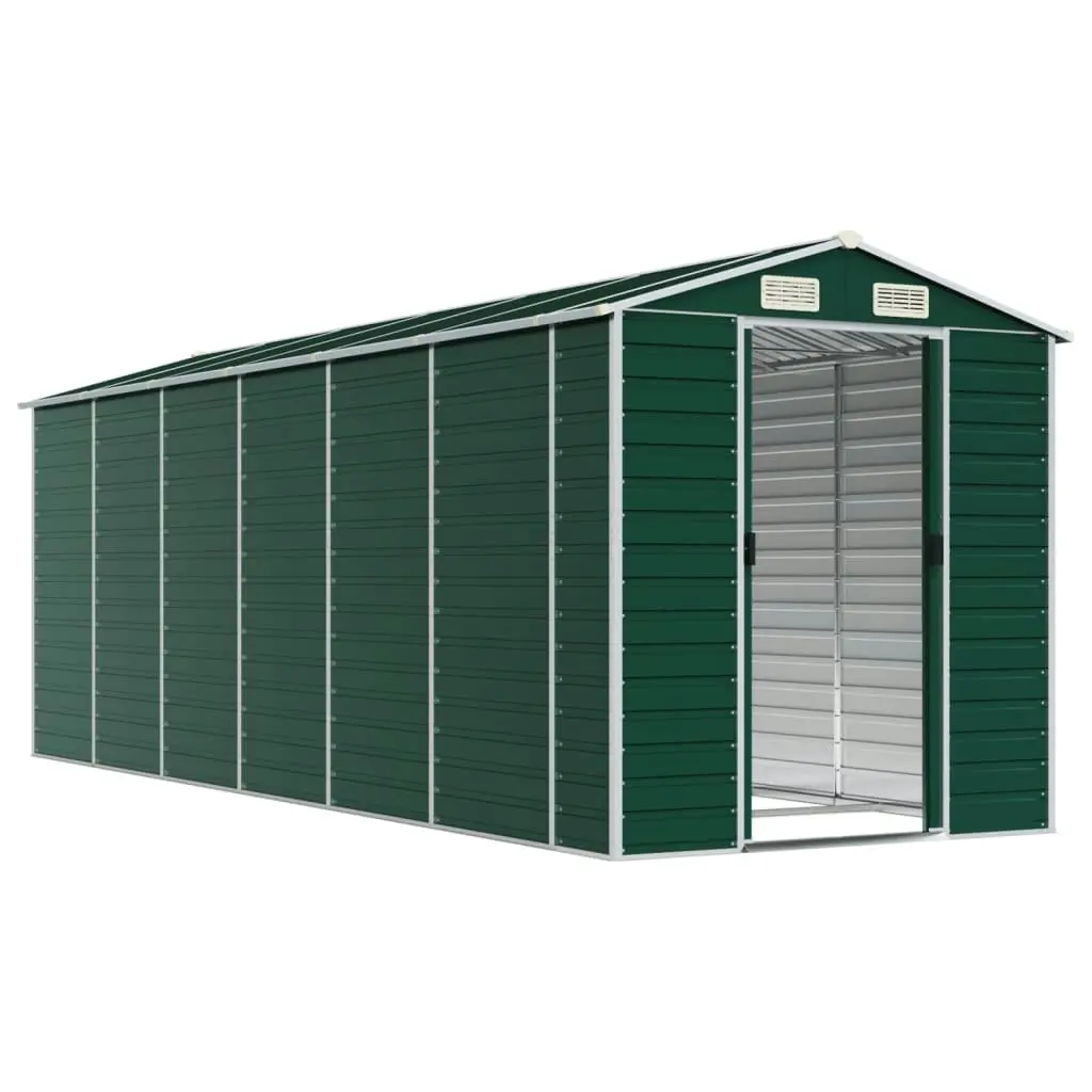 Garden Shed Green 191x555x198 cm Galvanised Steel 3188236