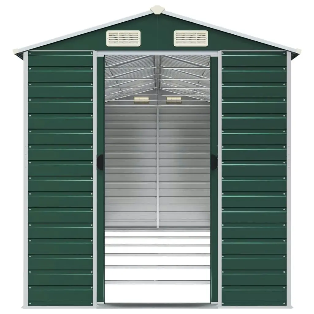 Garden Shed Green 191x555x198 cm Galvanised Steel 3188236