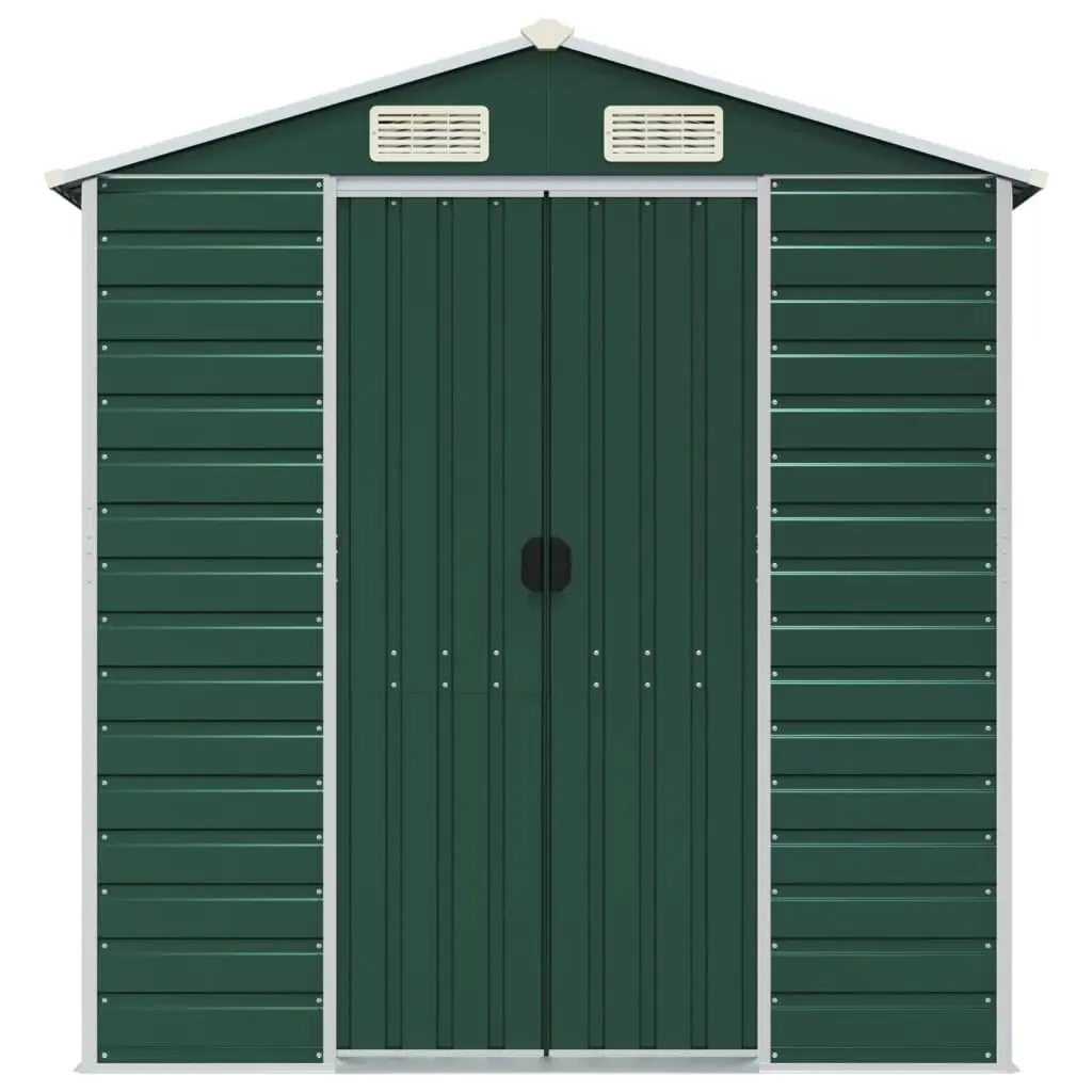 Garden Shed Green 191x555x198 cm Galvanised Steel 3188236