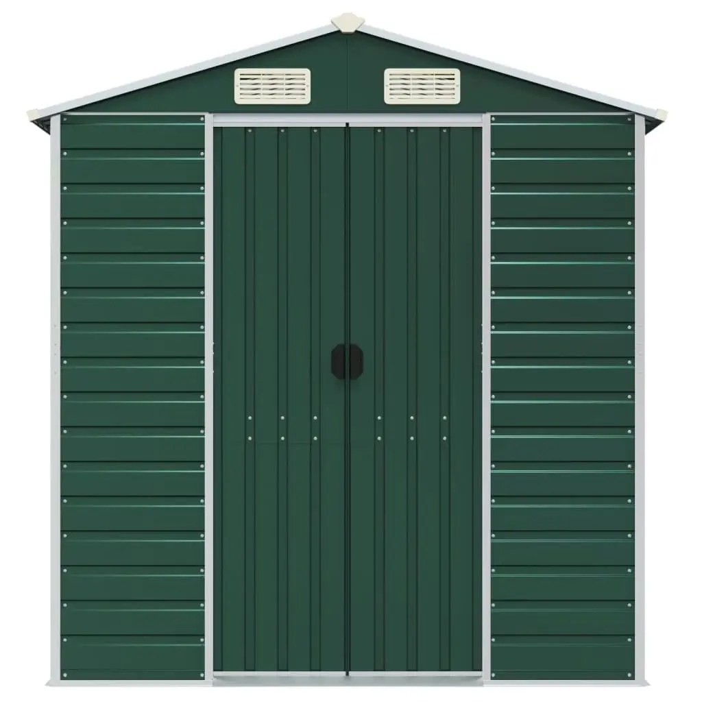 Garden Shed Green 191x725x198 cm Galvanised Steel 3188238