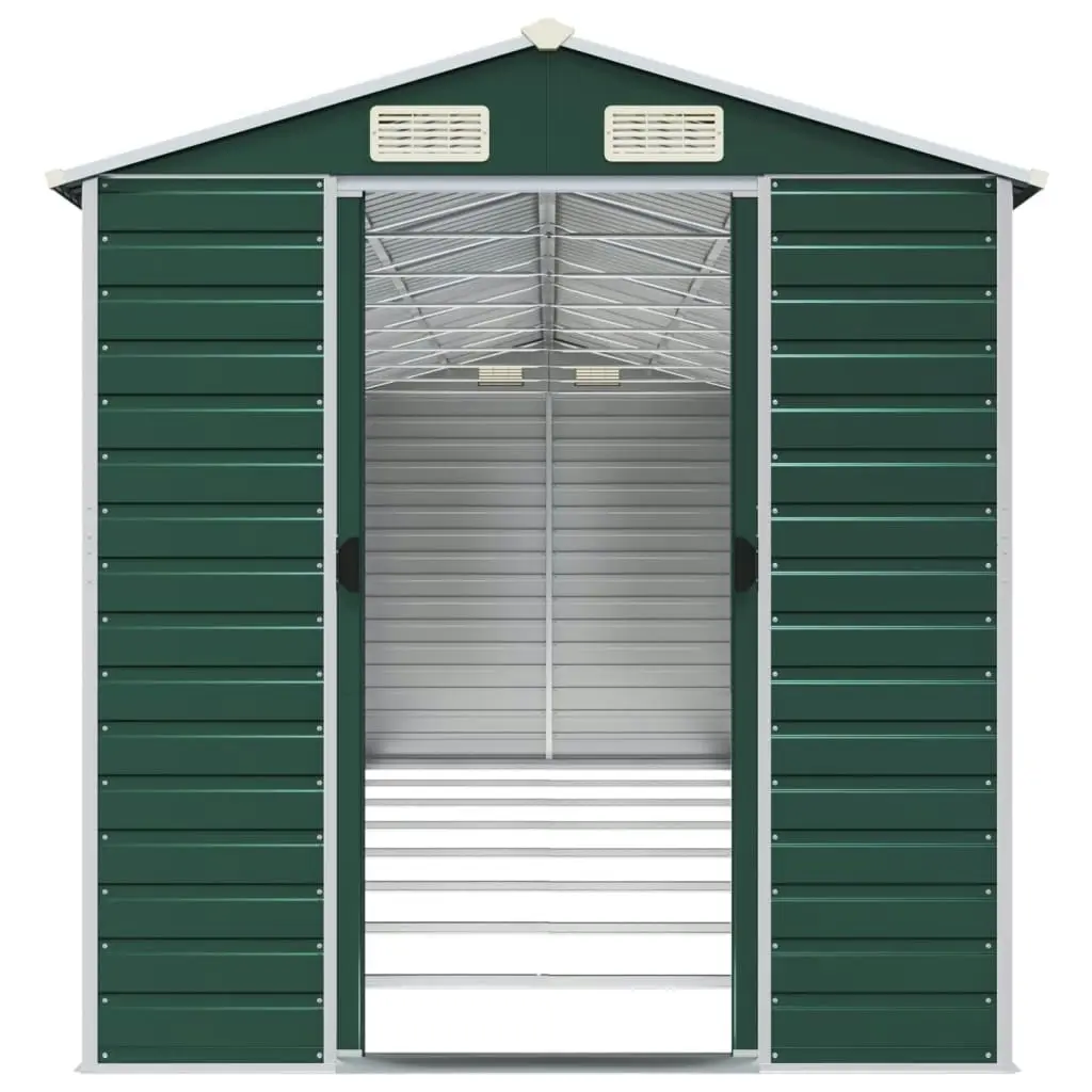 Garden Shed Green 191x725x198 cm Galvanised Steel 3188238