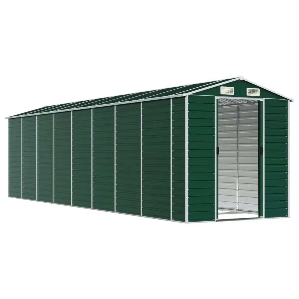 Garden Shed Green 191x725x198 cm Galvanised Steel 3188238