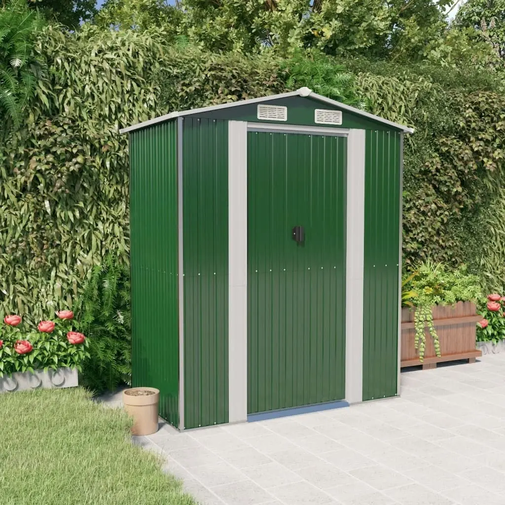 Garden Shed Green 192x108x223 cm Galvanised Steel 319267