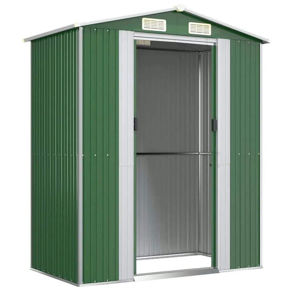 Garden Shed Green 192x108x223 cm Galvanised Steel 319267