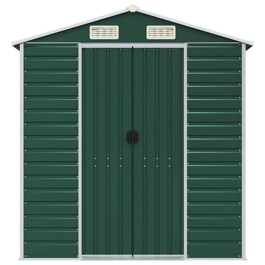 Garden Shed Green 191x810x198 cm Galvanised Steel 3188239