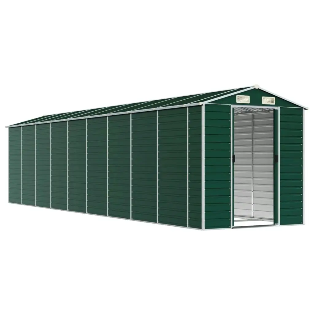 Garden Shed Green 191x810x198 cm Galvanised Steel 3188239