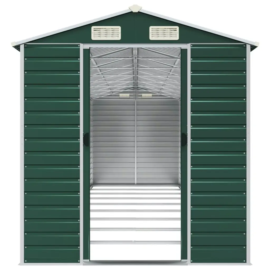 Garden Shed Green 191x810x198 cm Galvanised Steel 3188239