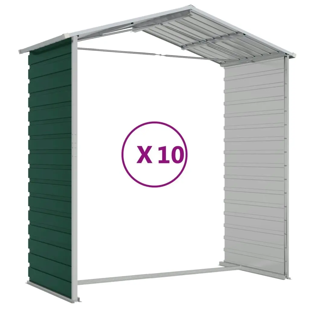 Garden Shed Green 191x895x198 cm Galvanised Steel 3188240