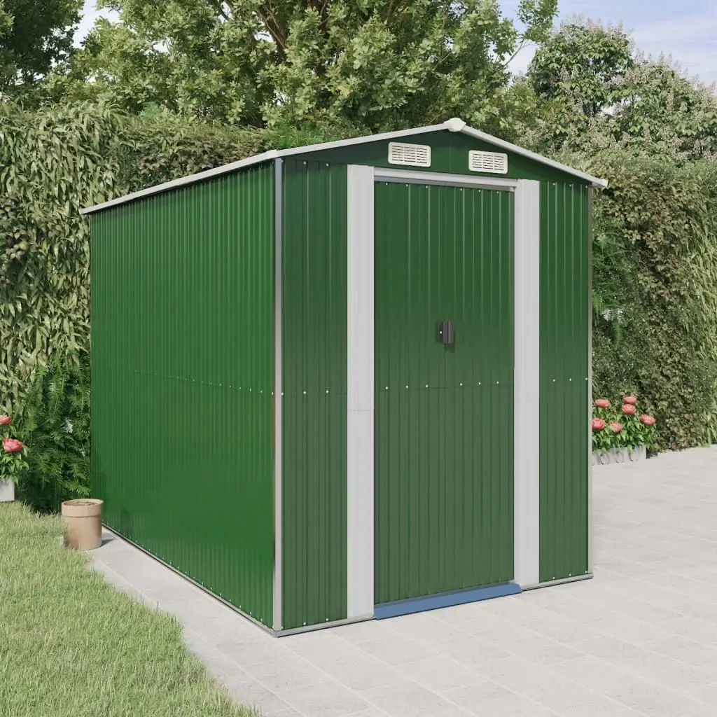 Garden Shed Green 192x274x223 cm Galvanised Steel 3147428