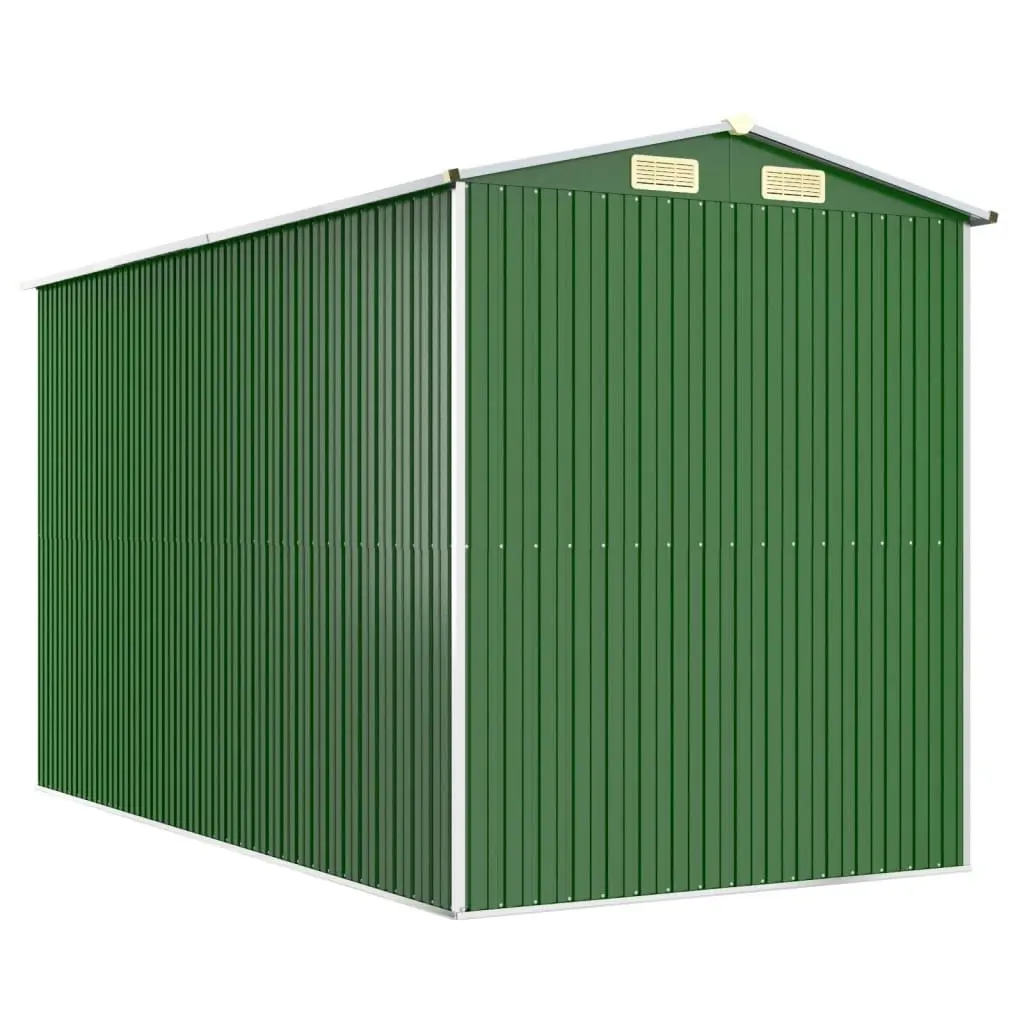 Garden Shed Green 192x357x223 cm Galvanised Steel 3147429