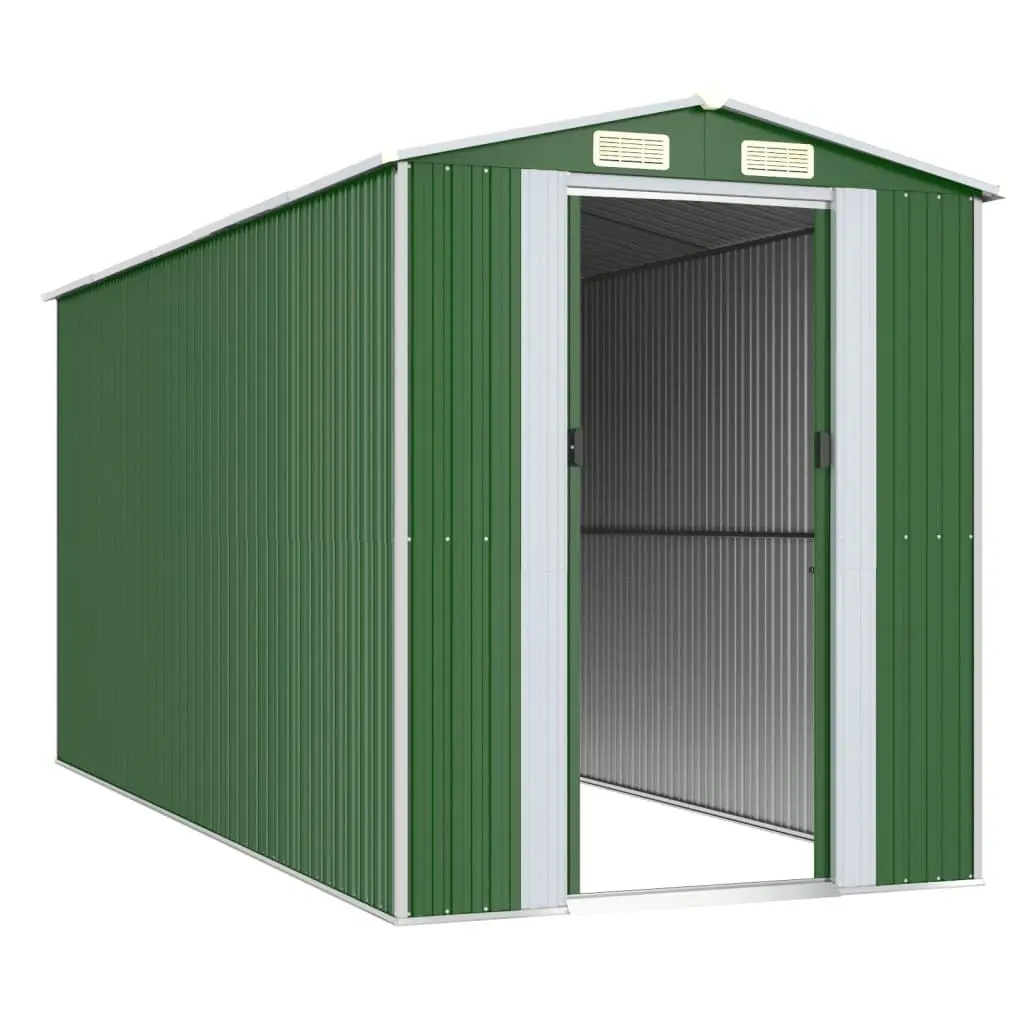 Garden Shed Green 192x440x223 cm Galvanised Steel 3147430