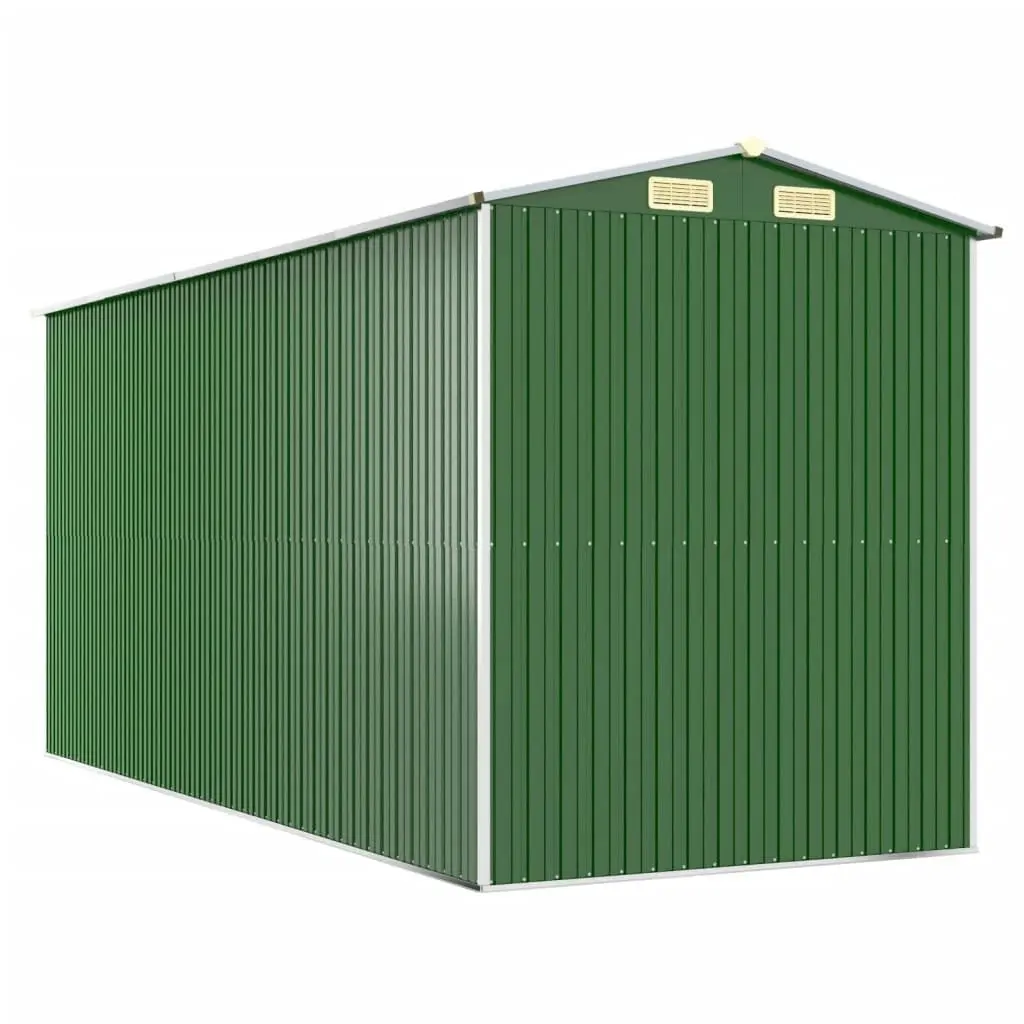 Garden Shed Green 192x440x223 cm Galvanised Steel 3147430