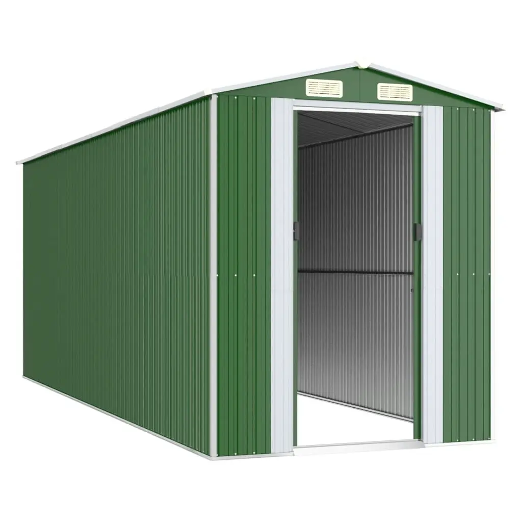 Garden Shed Green 192x523x223 cm Galvanised Steel 3147431