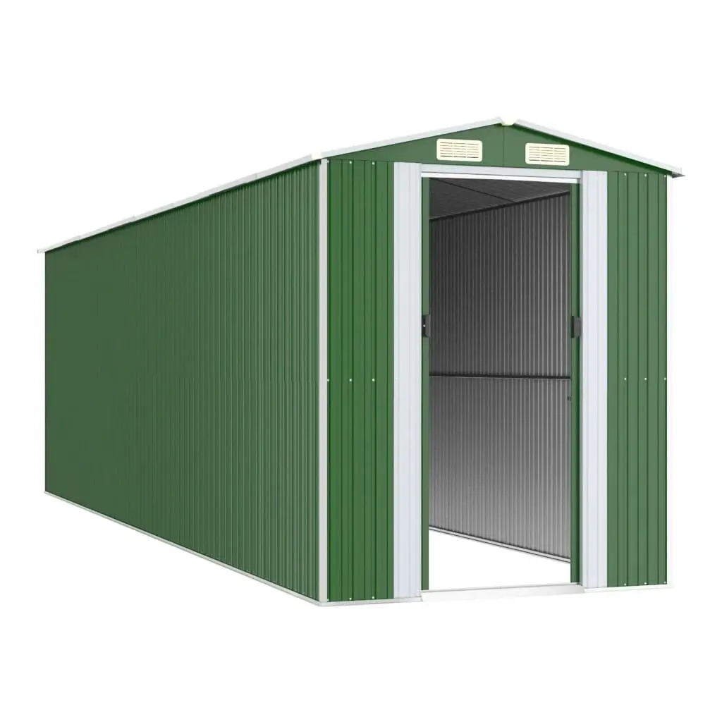 Garden Shed Green 192x689x223 cm Galvanised Steel 3147433