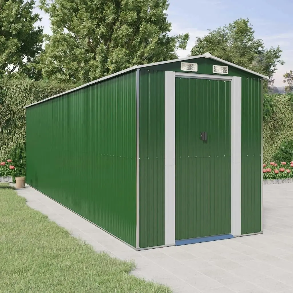 Garden Shed Green 192x689x223 cm Galvanised Steel 3147433