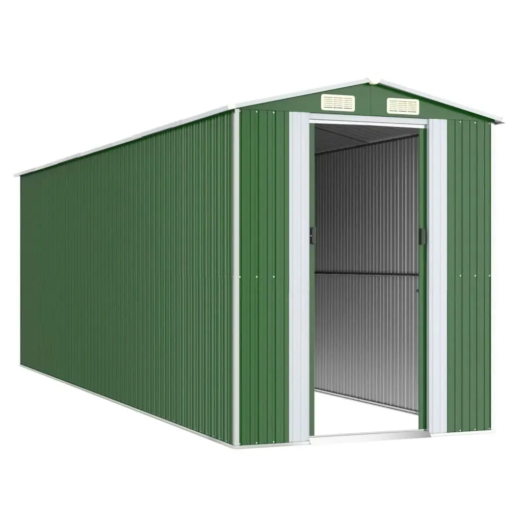 Garden Shed Green 192x606x223 cm Galvanised Steel 3147432