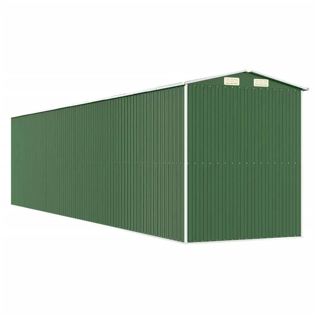 Garden Shed Green 192x855x223 cm Galvanised Steel 3147435