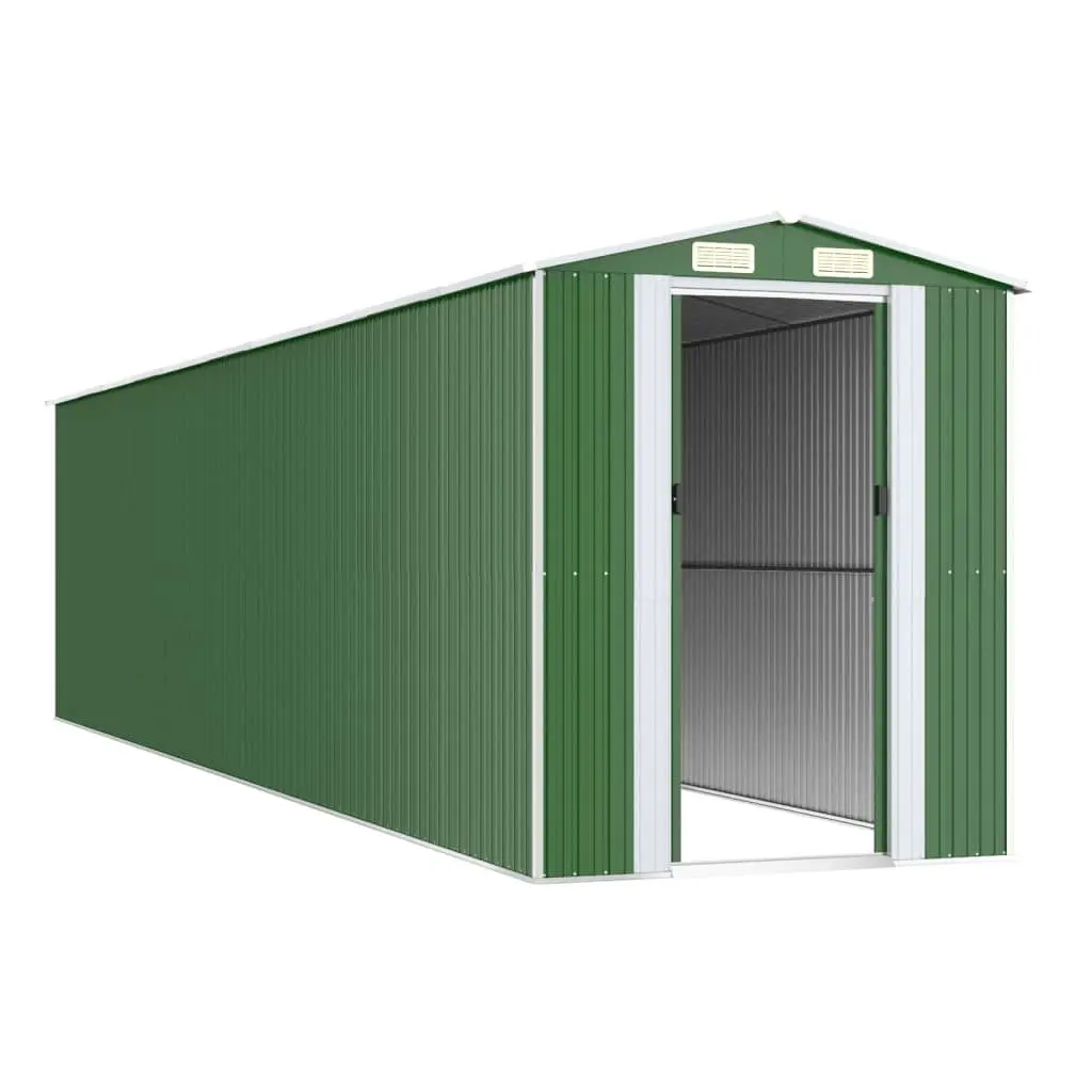 Garden Shed Green 192x855x223 cm Galvanised Steel 3147435