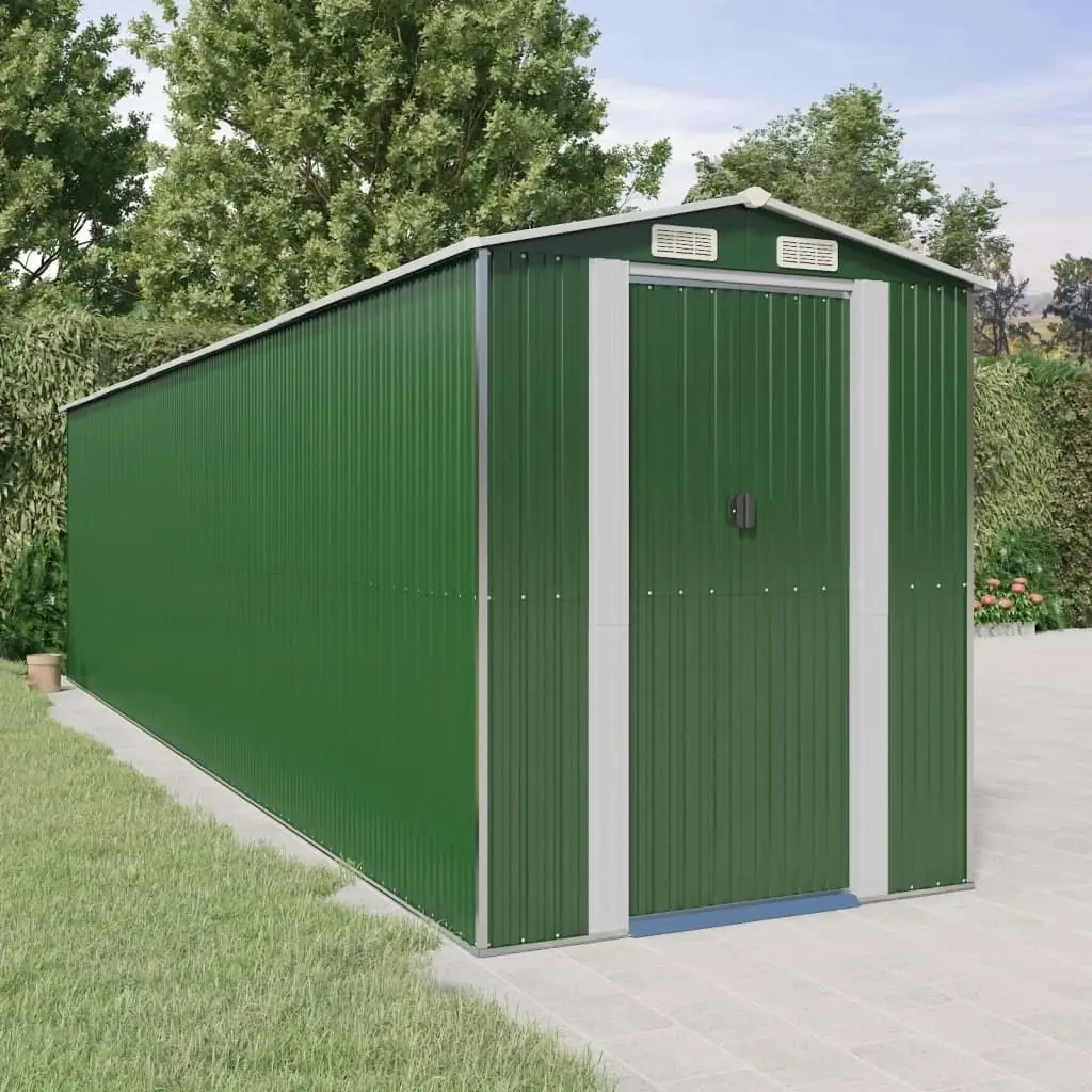 Garden Shed Green 192x772x223 cm Galvanised Steel 3147434