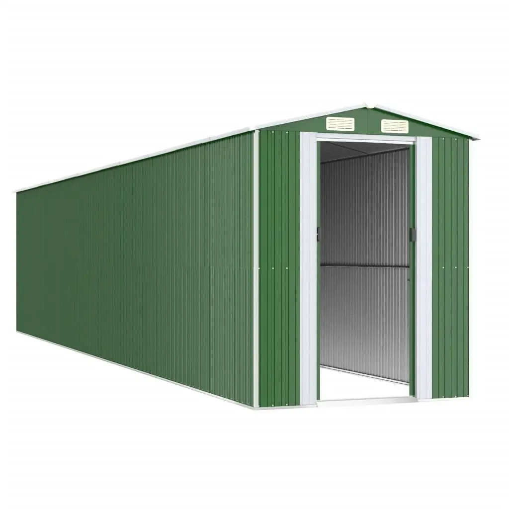 Garden Shed Green 192x938x223 cm Galvanised Steel 3147436