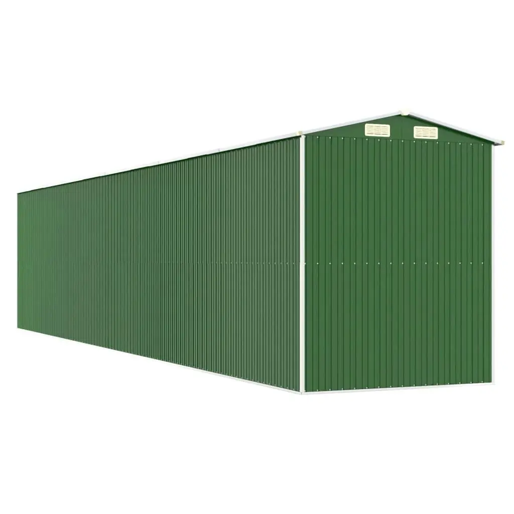 Garden Shed Green 192x938x223 cm Galvanised Steel 3147436