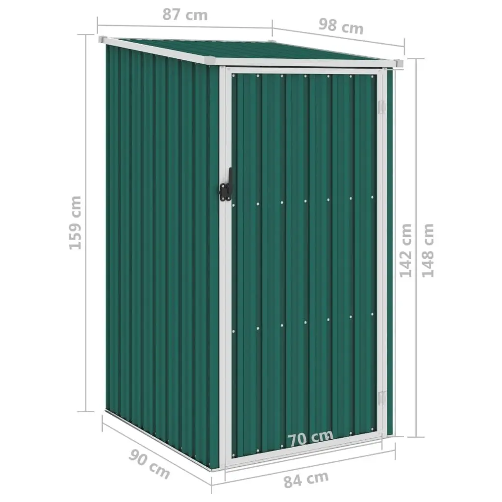 Garden Shed Green 87x98x159 cm Galvanised Steel 46289