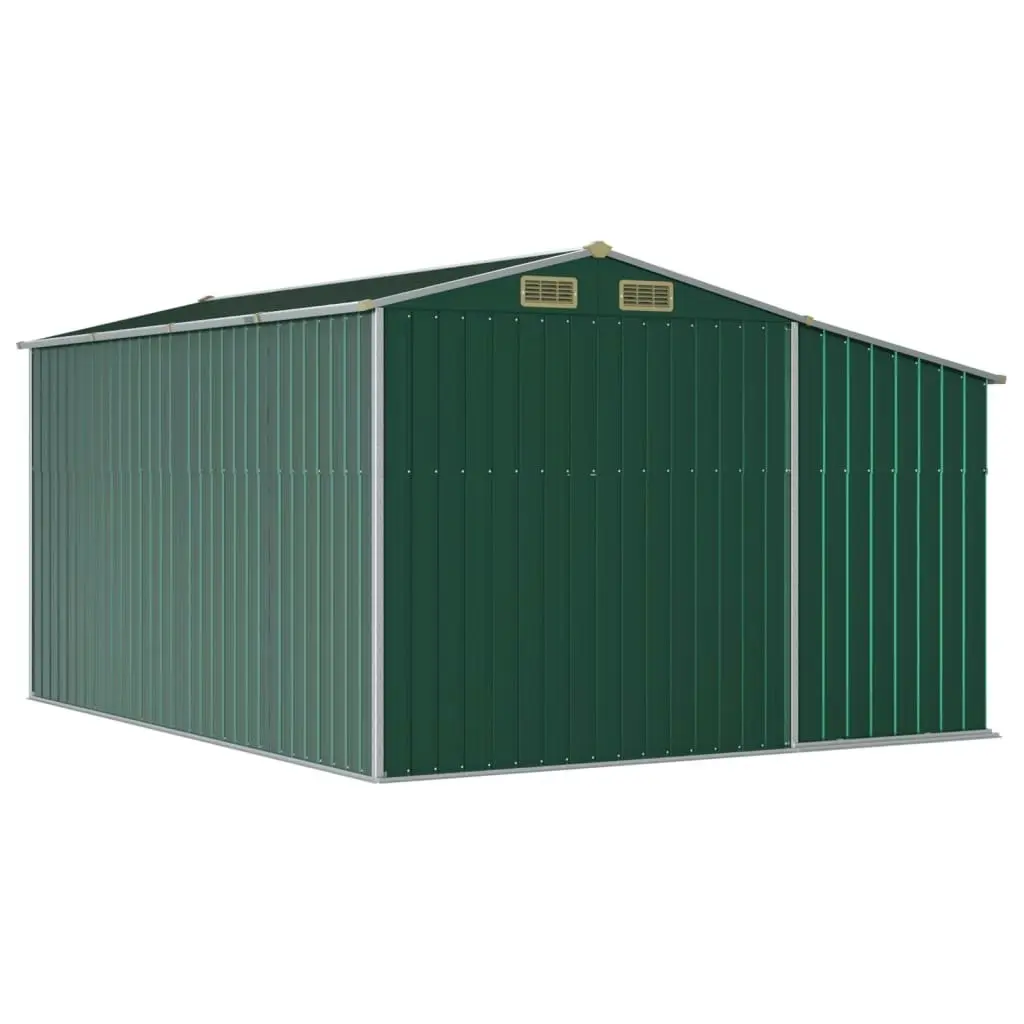 Garden Shed Green 277x365.5x179 cm Galvanised Steel 3188288