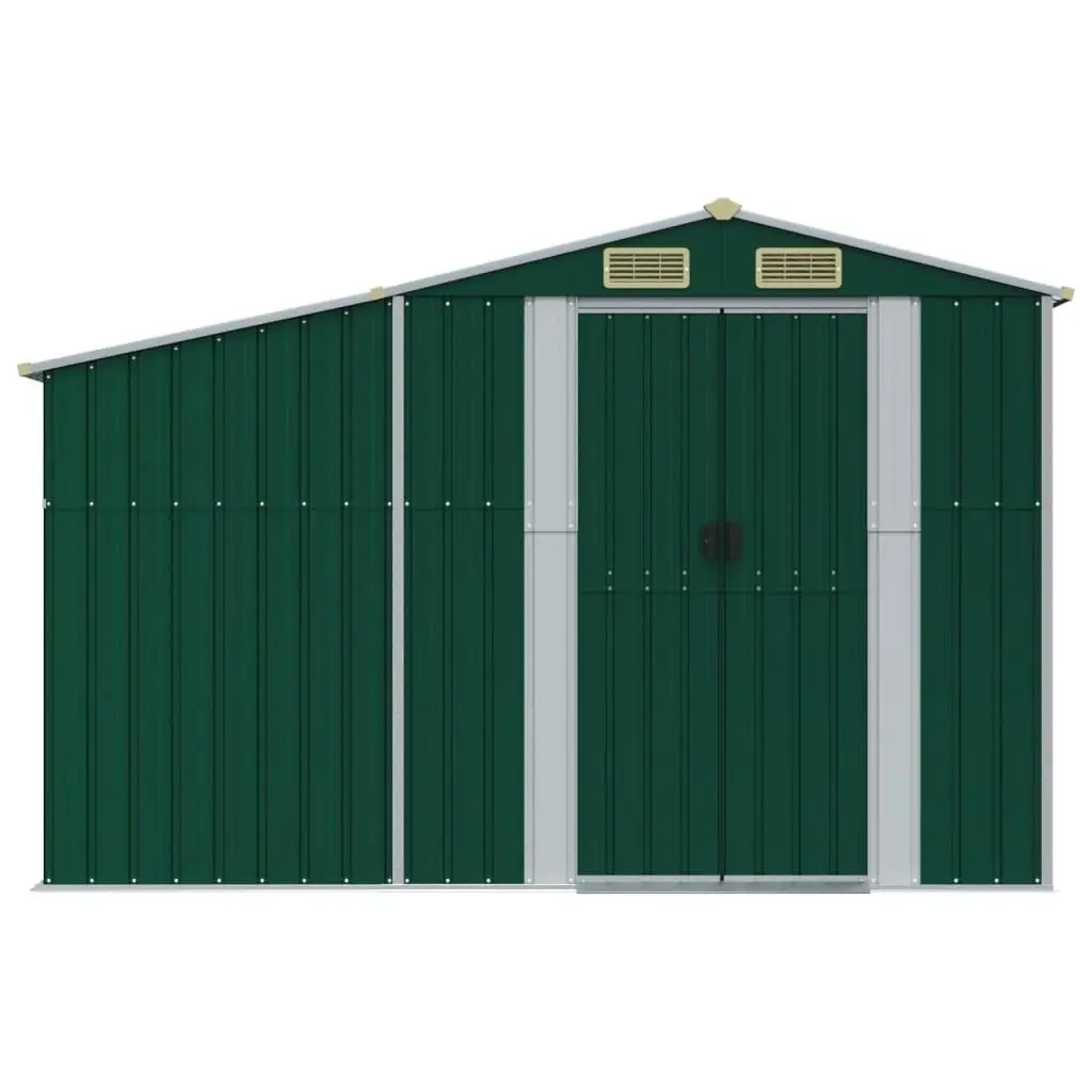 Garden Shed Green 277x365.5x179 cm Galvanised Steel 3188288