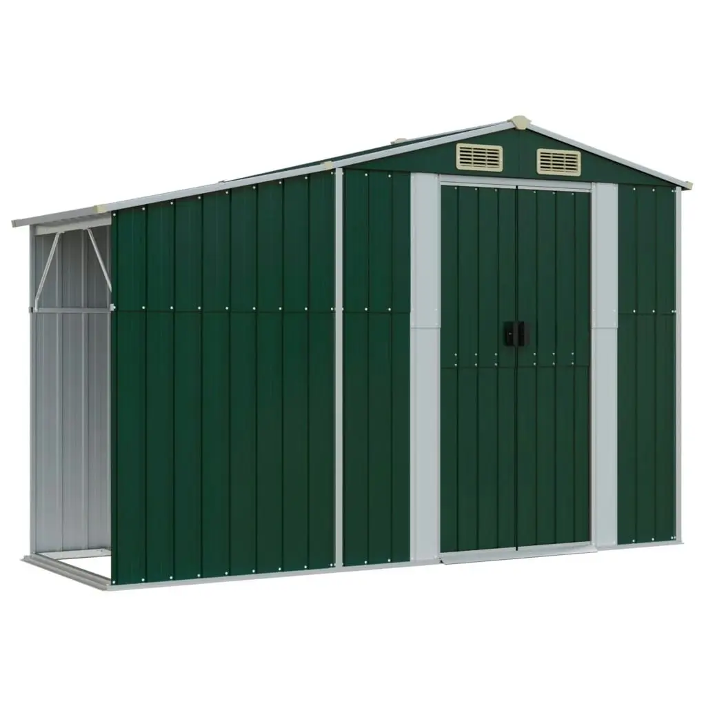 Garden Shed Green 277x365.5x179 cm Galvanised Steel 3188288