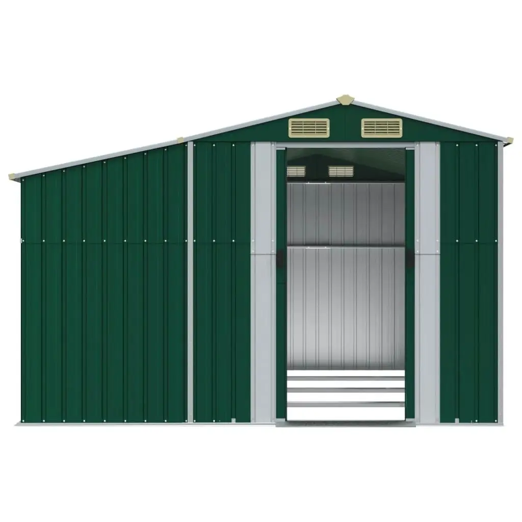 Garden Shed Green 277x365.5x179 cm Galvanised Steel 3188288