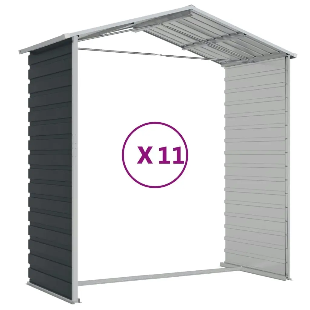 Garden Shed Anthracite 191x980x198 cm Galvanised Steel 3188263