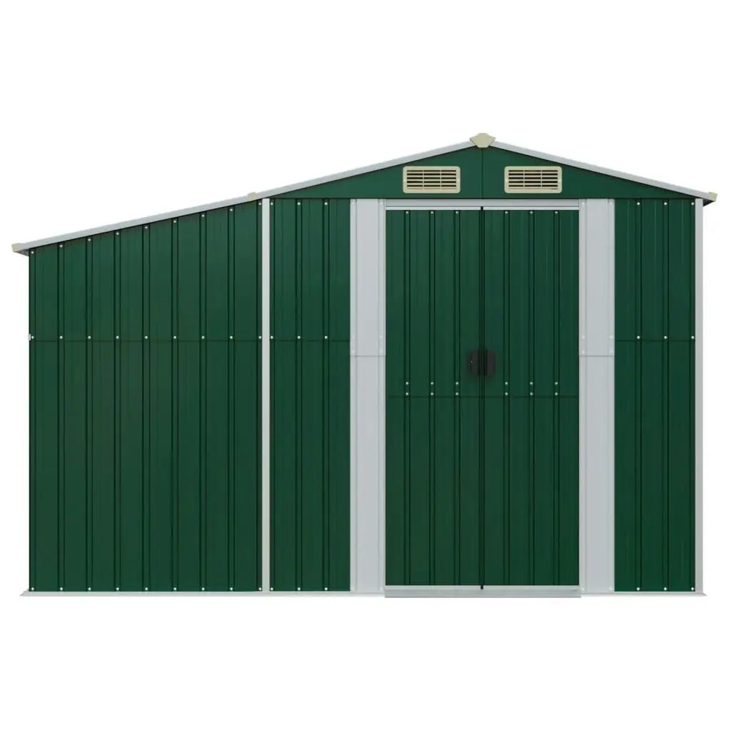 Garden Shed Green 277x93x179 cm Galvanised Steel 364514