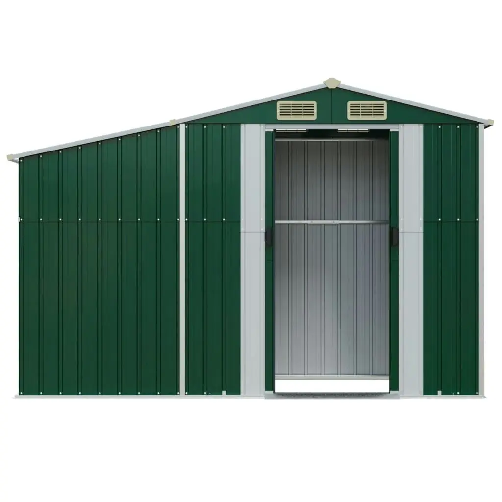 Garden Shed Green 277x93x179 cm Galvanised Steel 364514