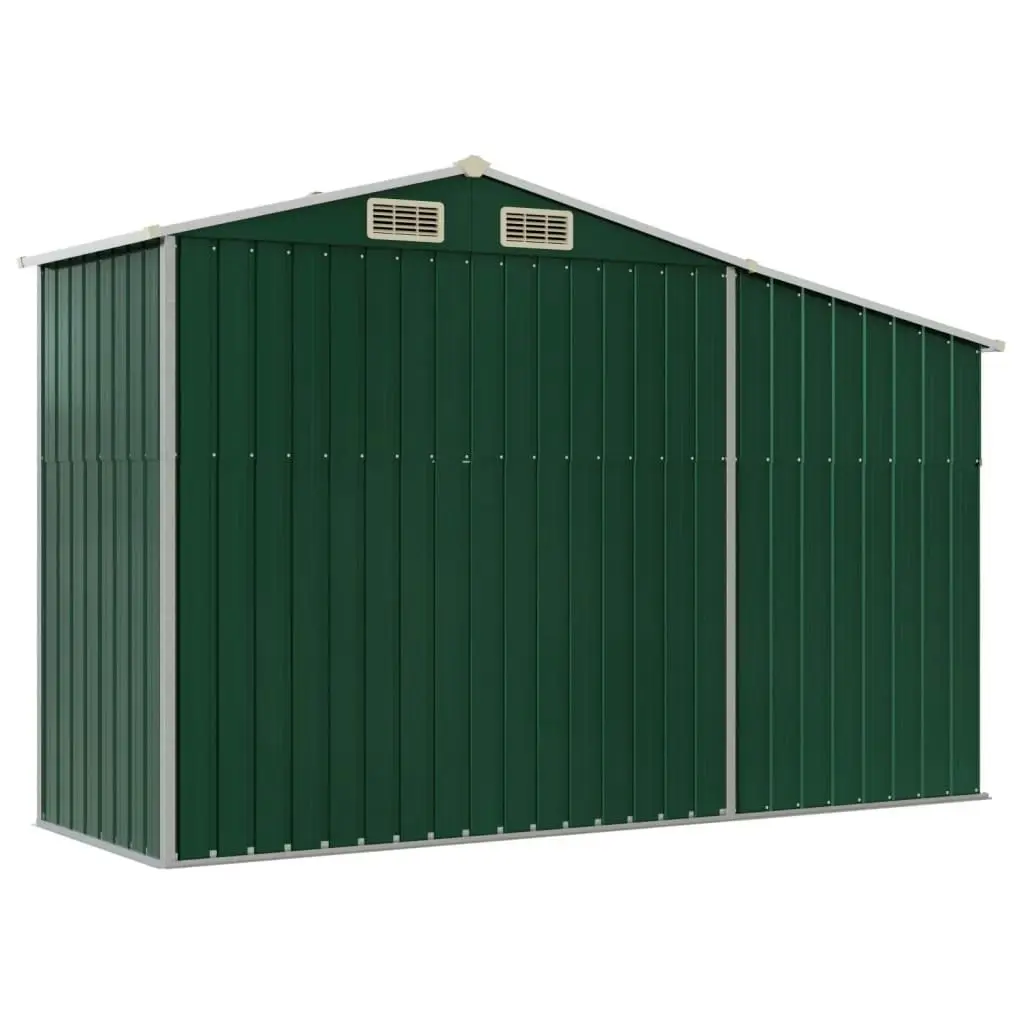 Garden Shed Green 277x93x179 cm Galvanised Steel 364514