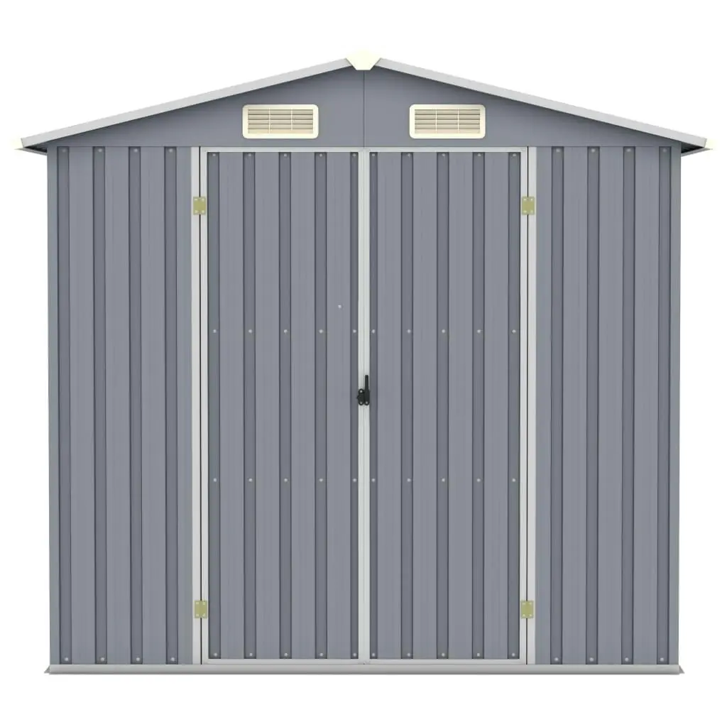 Garden Shed Grey 205x129x183 cm Galvanised Steel 46298