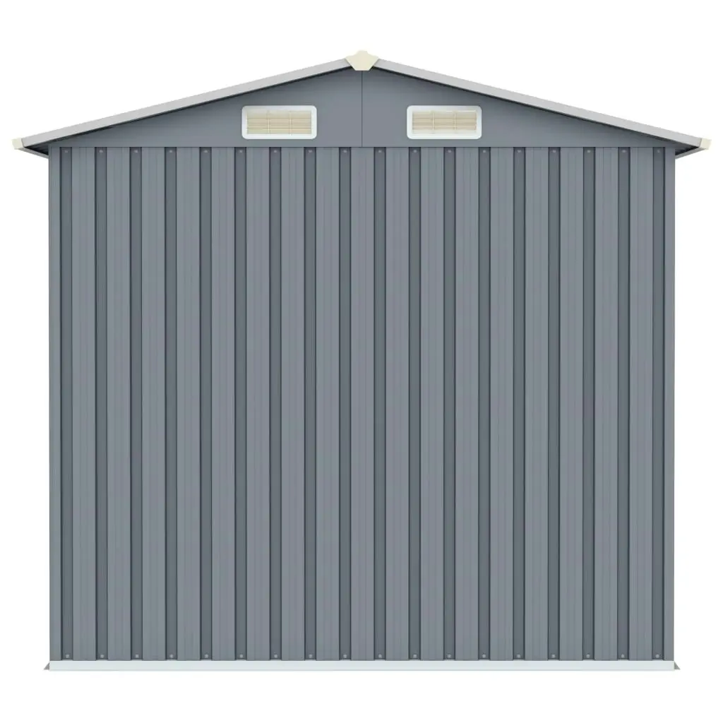 Garden Shed Grey 205x129x183 cm Galvanised Steel 46298