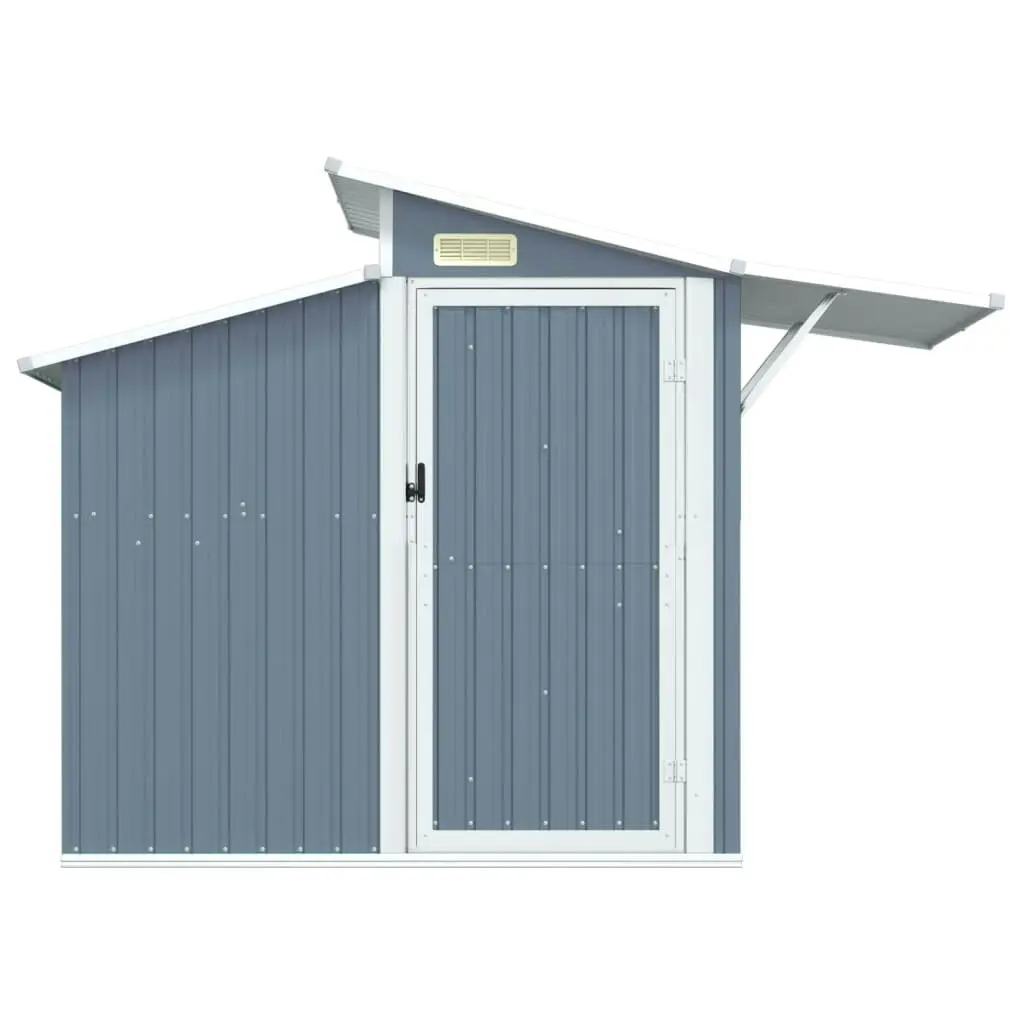 Garden Shed Grey 270x130x208.5 cm Galvanised Steel 316243