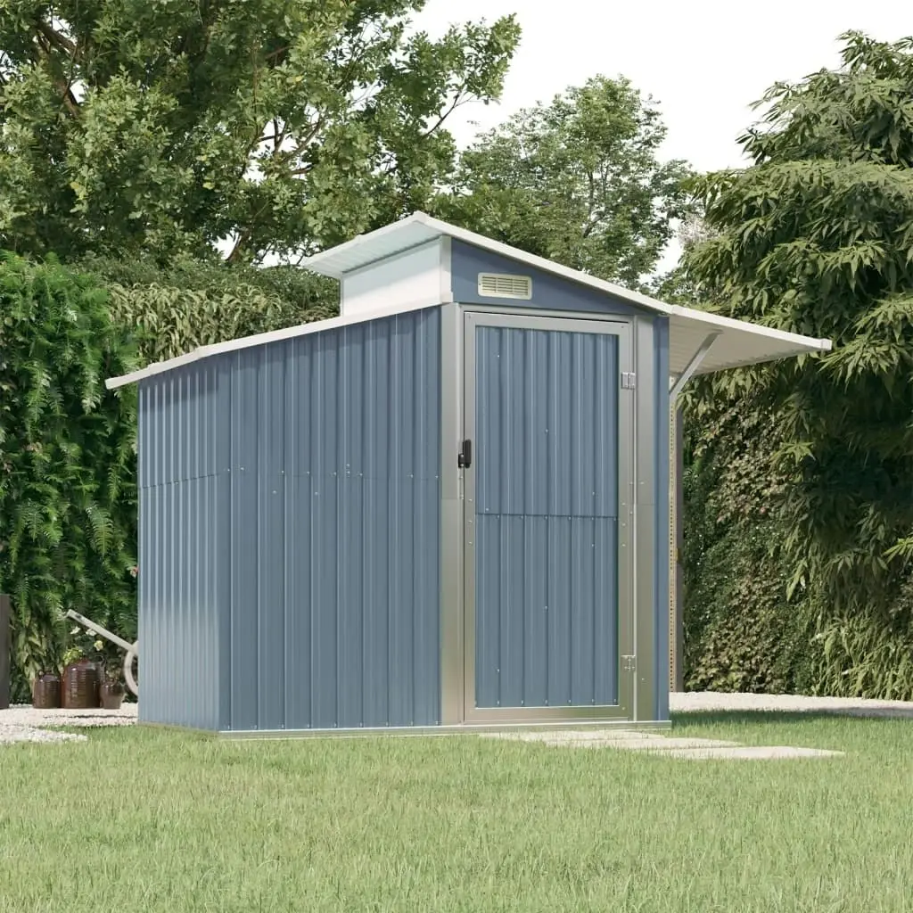 Garden Shed Grey 270x130x208.5 cm Galvanised Steel 316243