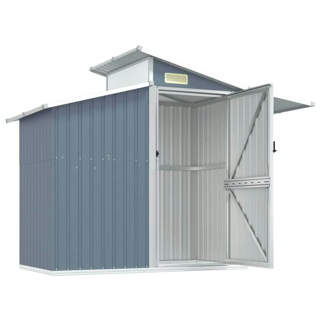 Garden Shed Grey 270x130x208.5 cm Galvanised Steel 316243