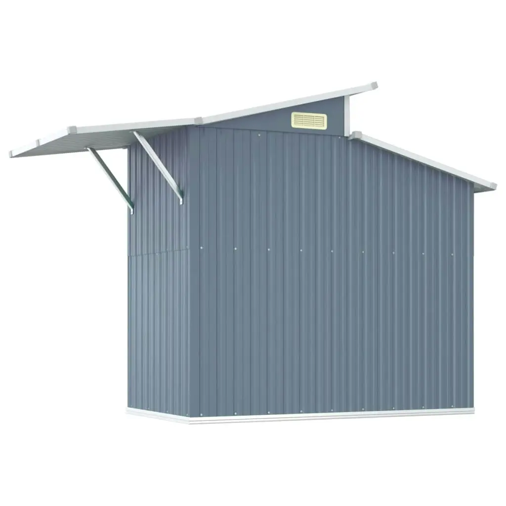 Garden Shed Grey 270x130x208.5 cm Galvanised Steel 316243